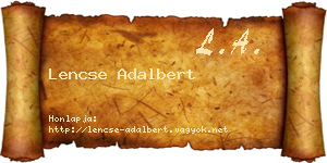 Lencse Adalbert névjegykártya